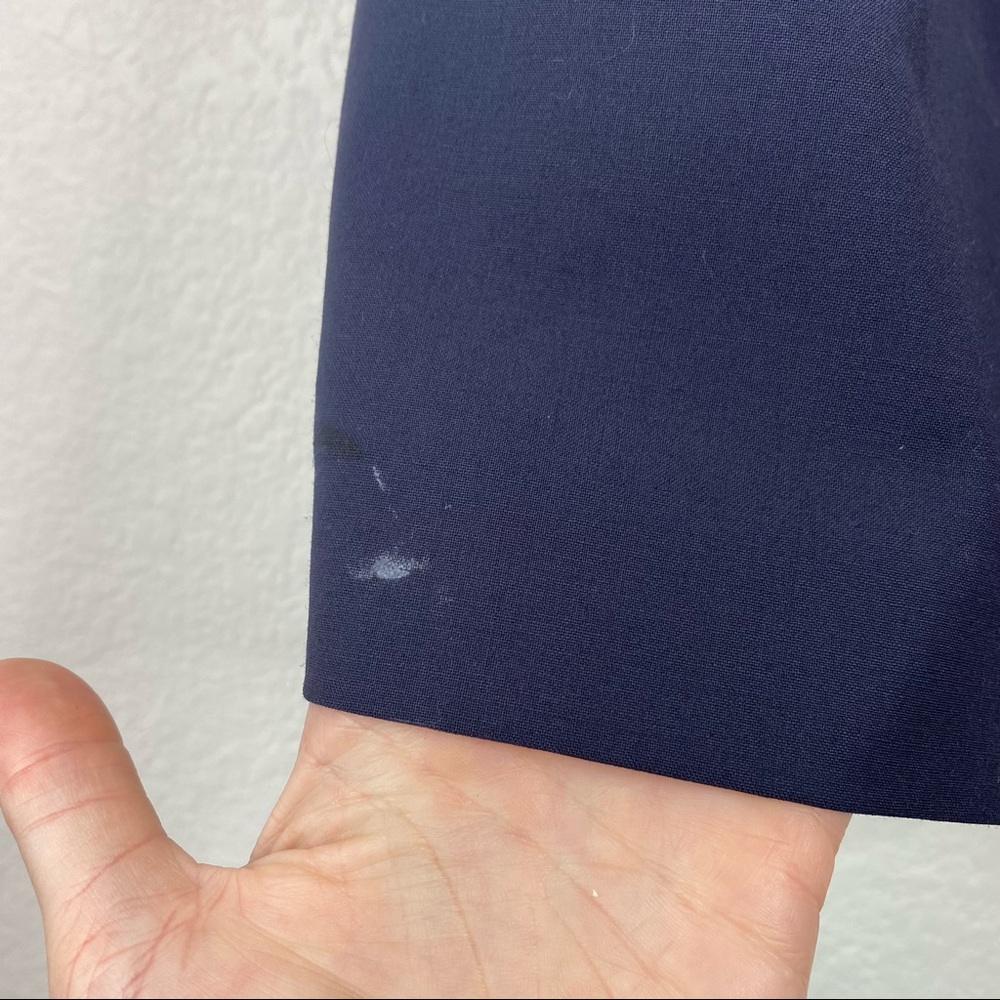 Pink Tartan Blue Wool Blend Sheath Dress - Picture 6 of 7